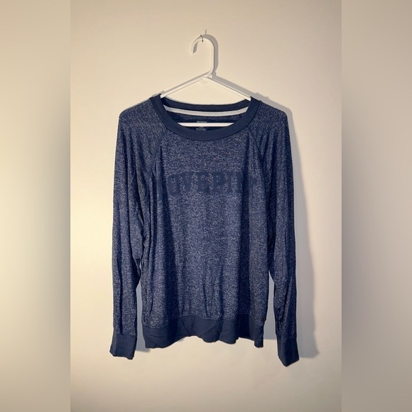 PINK by Victoria’s Secret ‘Love Pink’ Blue Soft & Thin Crew Neck - Size M - Picture 10 of 11